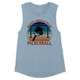 thumbnail image 1 of Happy People Play Pickleball Women's Muscle Tank X-Small Stonewash Denim, 1 of 5