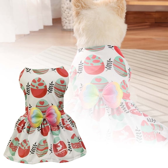 Happy Pet! Pet Dog Clothes Easter Egg Bunny Summer Cute Dress Pet Supplies Dog Skirt Easter Pet Clothing Pet Clothes For Small And Medium Dogs Pet Clothes Birthday Gift For Pet Dog Cat L