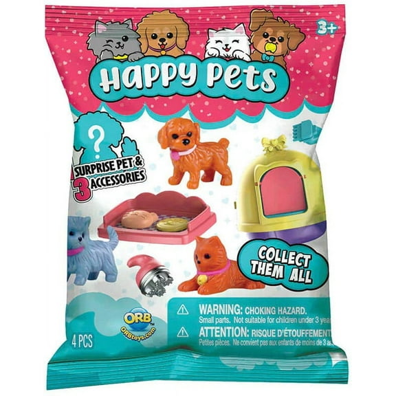 Happy Pets Mystery Pack (1 Surprise Pet & 3 Accessories)