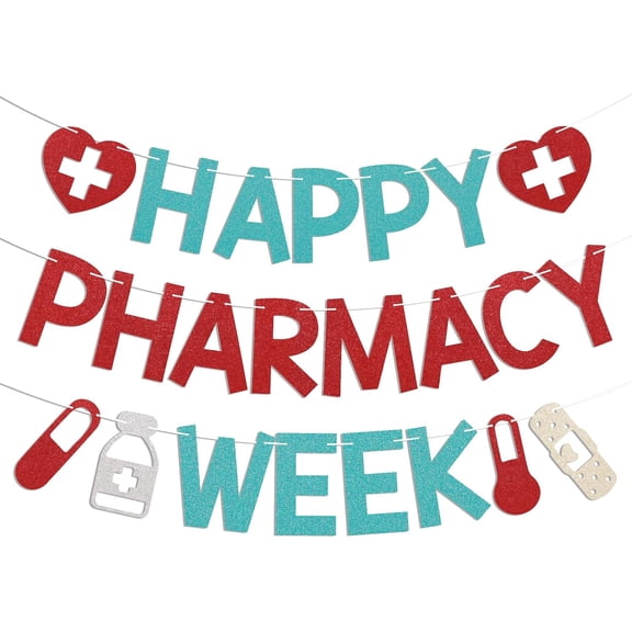 Happy Pharmacy Week Banner - Pharmacy Week Decor, Pharmacy Week Pharmacist Thank You Decor, Pharmacist Day Appreciation Bunting, Medical Pharmacy Decorations