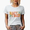 thumbnail image 1 of Happy Pi Day, March 14 Celebration of Mathematical or Math Constant, Groovy Retro Wavy Text Merch Gift, White T-Shirt, 2XL, 1 of 5