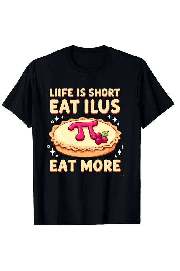 Happy Pi Day Mathematics Math Life Is Short Eat More Pie Men Women Short Sleeve Graphic T-Shirt, Pi Day Celebration