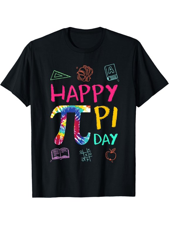 Happy Pi Day Pi Number Kids Math Tie Dye Style T-Shirt men and women can wear, black, white, gifts
