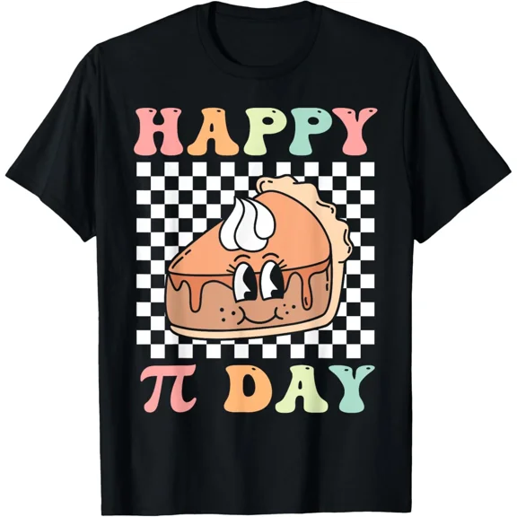 Happy Pi Day Pumpkin Pie Groovy Three Point Fourteen Math Science Pun Tee Unisex T-Shirt, S-5XL