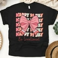 thumbnail image 1 of Happy Pi Day Shirt Cute Be Irrational Math Teacher Tee Pastel Pink Bow Gift, Black, Size L, 1 of 6