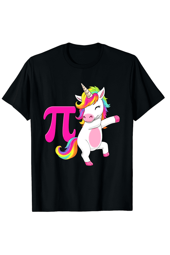 Happy Pi Day Unicorn Dabbing Math Funny Men Women Short Sleeve Graphic T-Shirt