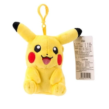 Happy Pikachu Plush Keychain Backpack Clip Bag Clip 5" tall 1 count