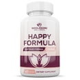 thumbnail image 1 of Happy Pills Supplement | Helps Boost Dopamine, Mood - Serotonin Support, Relieve Stress, Calm Relaxation Enhancer, PMS Supplements, for Women & Men | 60 Capsules, 1 of 3