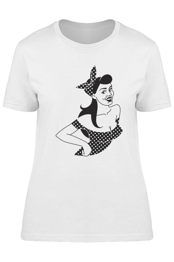 Happy Pin-Up Girl T-Shirt Women -Image by Shutterstock, Female x-Large