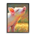 thumbnail image 1 of Happy Pink Pig Sunny Farm Animals & Insects Painting Black Framed Art Print Wall Art, 1 of 7