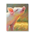 thumbnail image 1 of Happy Pink Pig Sunny Farm Animals & Insects Painting Gallery Wrapped Canvas Print Wall Art, 1 of 7