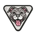 thumbnail image 1 of Happy Pit Bull Face Applique Multi-Color Embroidered Hook & Loop Patch - 3 Inch Medium, 1 of 5