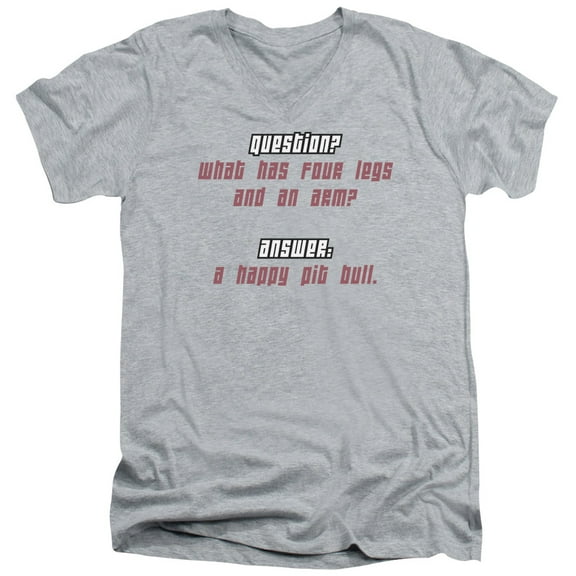 - Happy Pit Bull - Slim Fit V Neck Shirt - X-Large