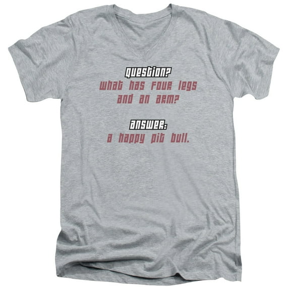 - Happy Pit Bull - Slim Fit V Neck Shirt - XX-Large