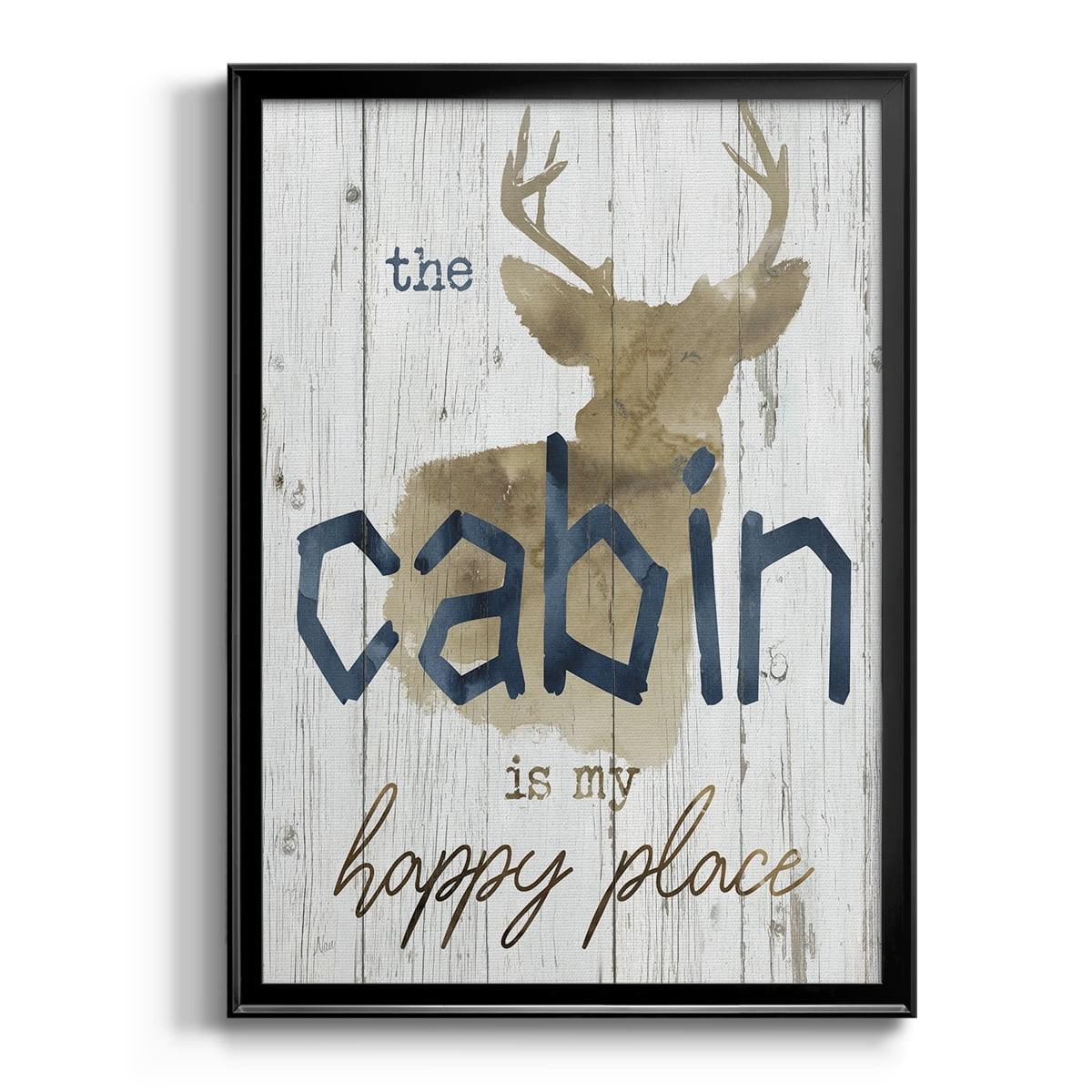 Happy Place Cabin Premium Classic Framed Print - Ready to Hang