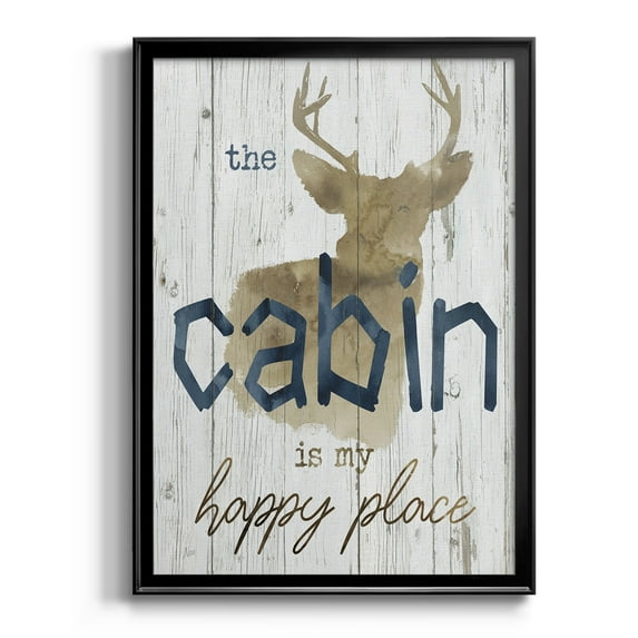 Happy Place Cabin Premium Classic Framed Print - Ready to Hang
