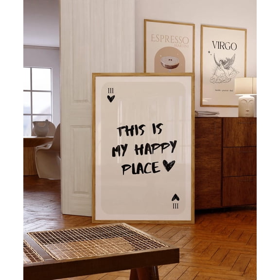 This Is My Happy Place Print Print, Home Quote Wall Art, House Rules List Wall Art, Trendy Quote Print, Quote Wall Art Print Home Decor #970, Unframed Canvas Size 12x18