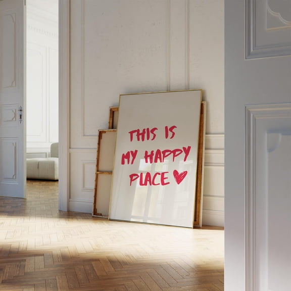 This Is My Happy Place Print Print, Home Quote Wall Art, House Rules List Wall Art, Trendy Quote Print, Quote Wall Art Print Home Decor #971, Unframed Canvas Size 16x24