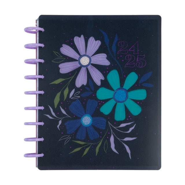 Happy Planner 12Month, Midnight Botanical Theme, July 2024 June 2025, Bonus Included, 7”x9.75