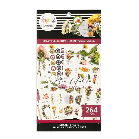 Happy Planner 25 Sheet Value Sticker Pack, HGP Beautiful Blooms, 264 Stickers Total
