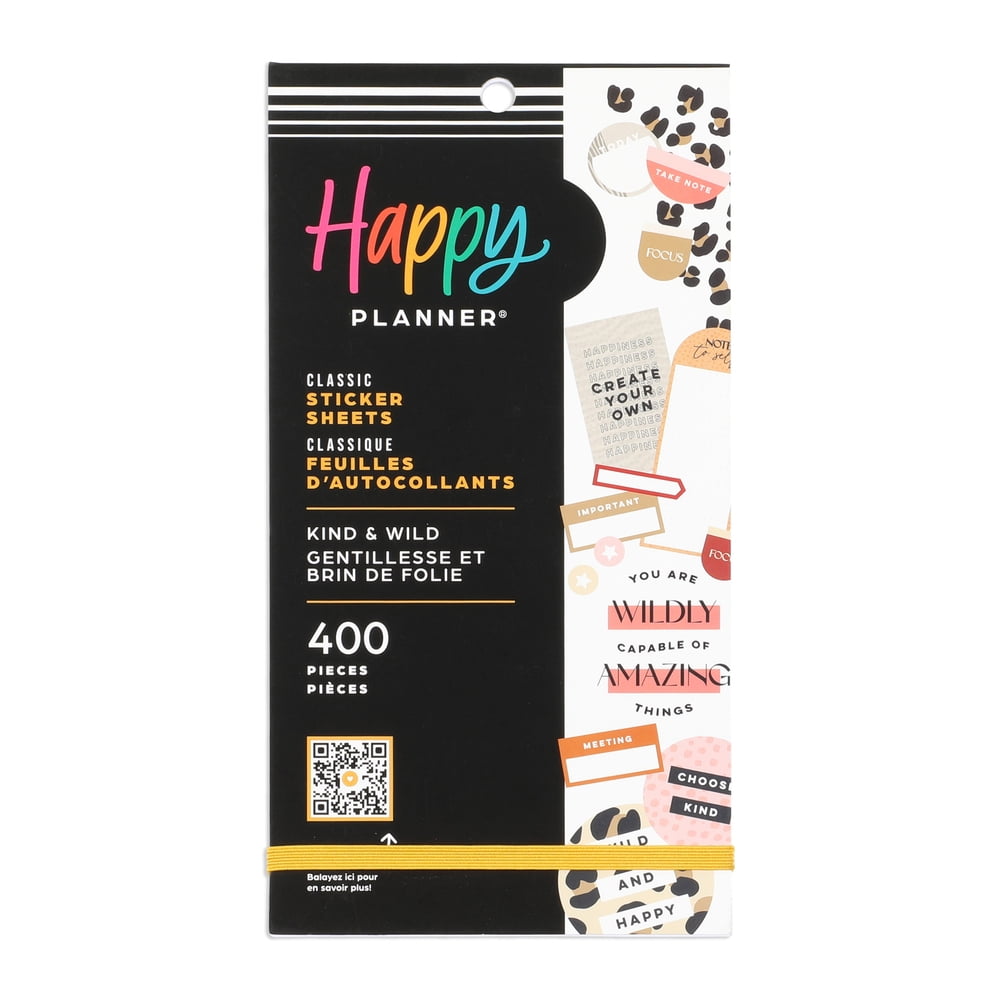 Happy Planner 30 Sheet Value Sticker Pack, Kind & Wild, 400 Stickers