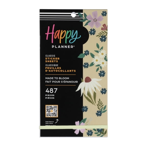 Happy Planner 30 Sheet Value Sticker Pack, Made to Bloom Theme, 487 Stickers Total