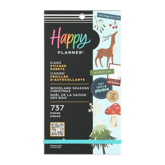 Happy Planner 30 Sheet Value Sticker Pack, Woodland Seasons Christmas, 737 Stickers Total
