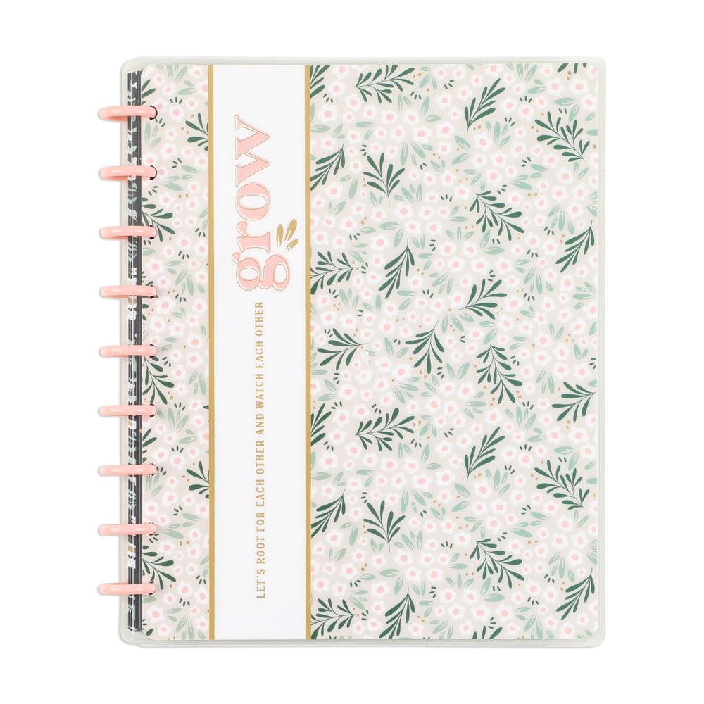 Happy Planner 60 Page Dot Lined Notebook with 3 Dividers, Moody Blooms, Classic Sized 9.25 x 7