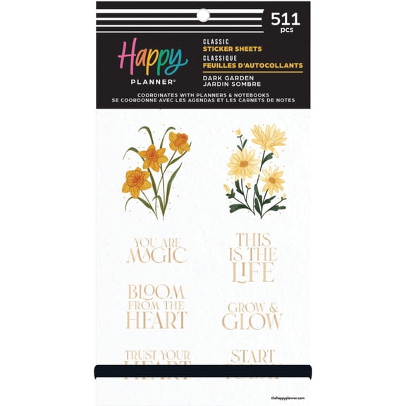 Happy Planner Big 30 Sheet Sticker Value Pack-Dark Garden Classic