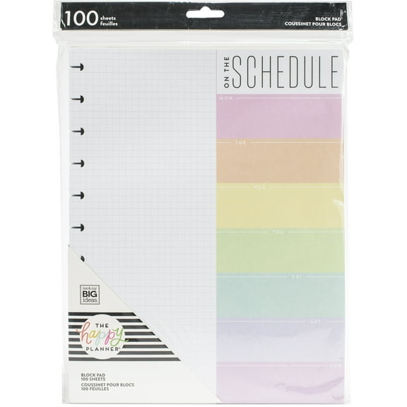 Happy Planner Big Block Pad 12"X4.5" 100/Pkg-Pastel