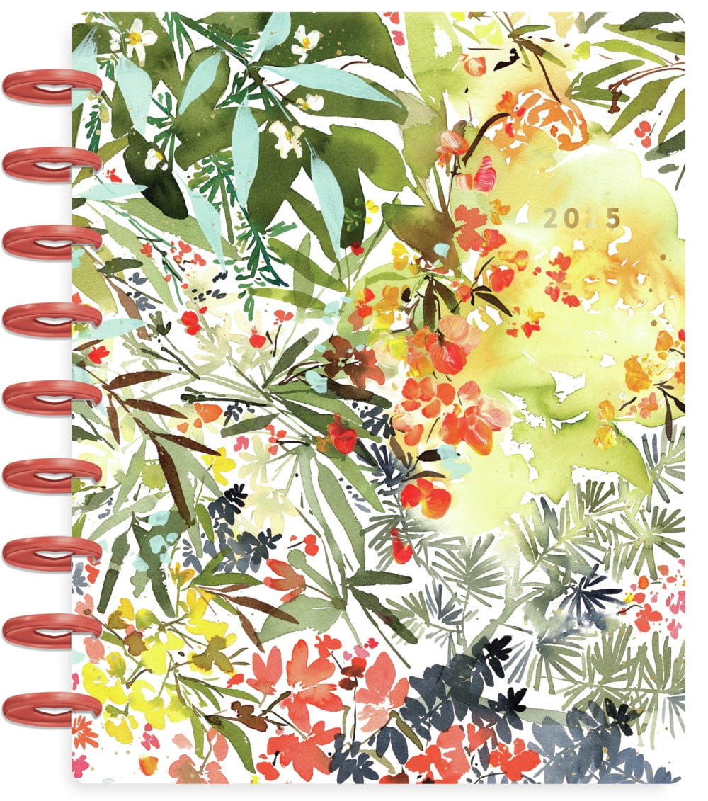 Happy Planner Dated 12 Month Planner, January 2025  December 2025, Horizontal Layout, Serene Garden, Classic Sized 9.25 x 7