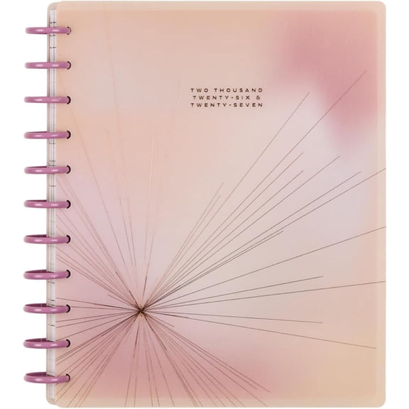 Happy Planner Disc-Bound Planner July 2026–June 2027, Includes 3 Extra Months and 2 Sticker Sheets, Big Size, 8.5" x 11", Horizontal Layout, Gradient Glow