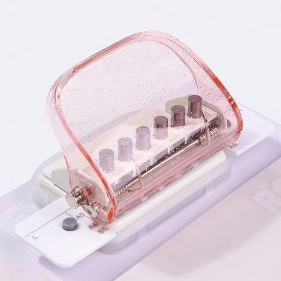 Happy Planner Hole Punch, Paper Hole Punch 4.5 Inch, Portable 6 Hole Punch for A5 Planner Binder, Loose Leaf Paper, Pink Stationery for Classroom and Home Office, 1 Pack