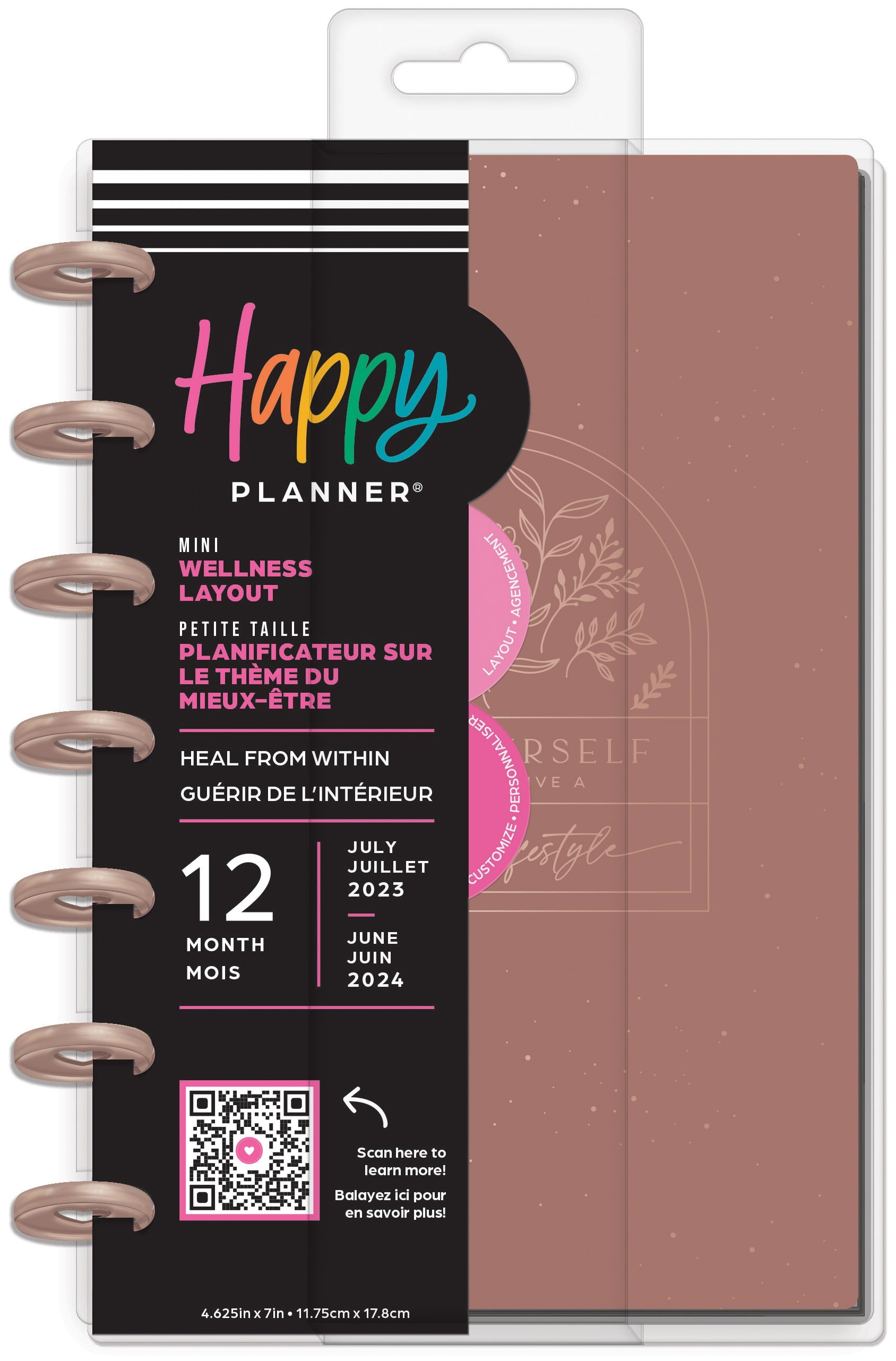 Happy Planner Mini 12-Month Planner-Heal From Wihtin; July '23 - June
