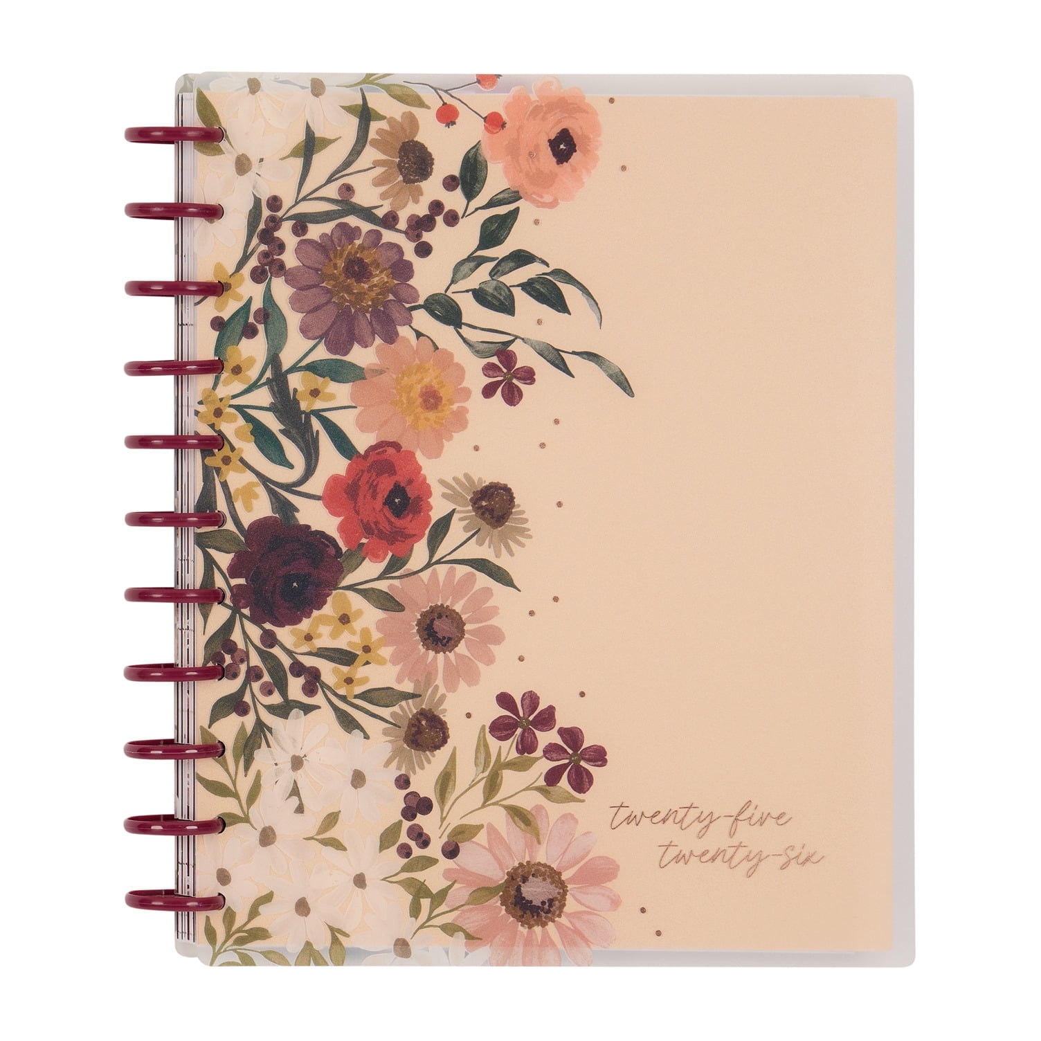 Happy Planner Monthly Weekly Big Planner (8.5 x 11) Wildflower Whimsy 12 Month July 2025-June 2026 Disc Bound Planner