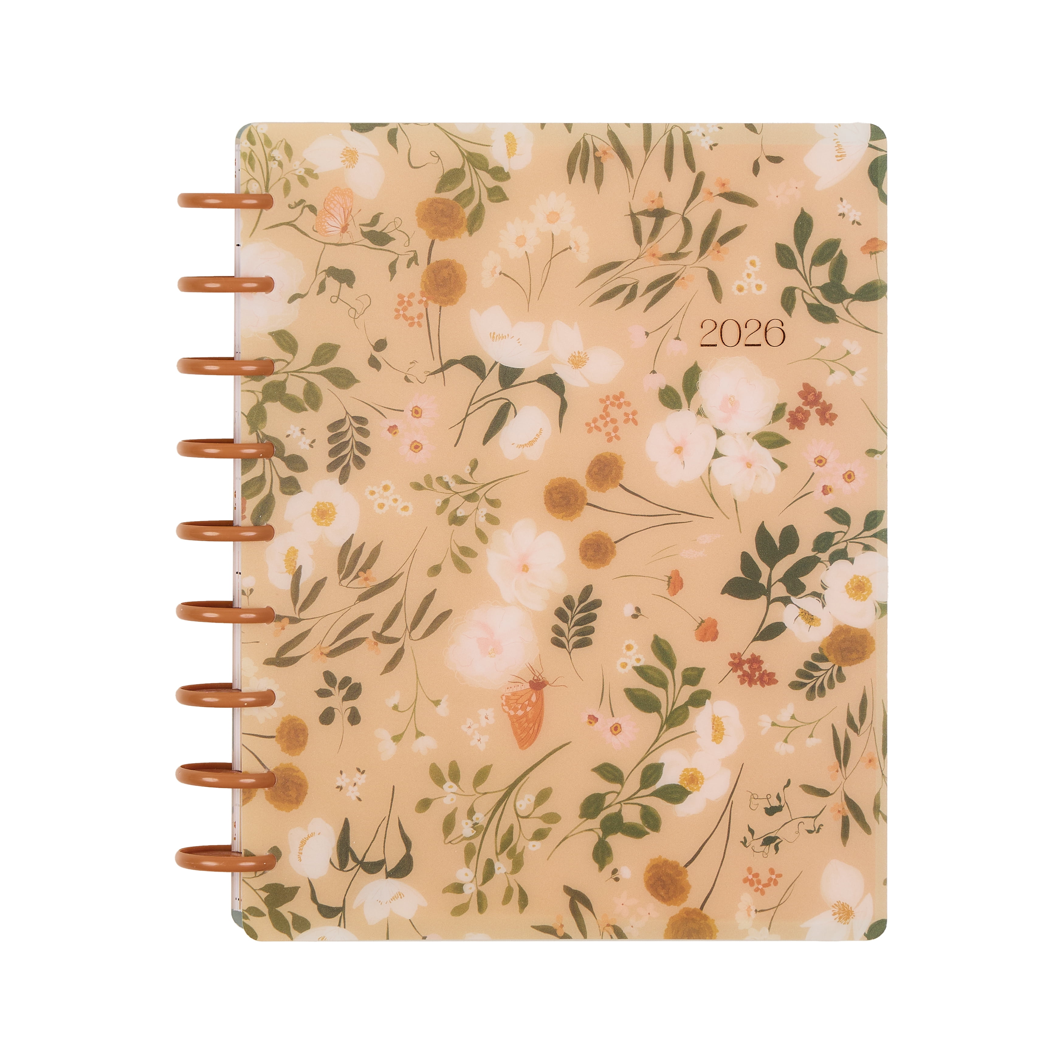 Happy Planner Monthly Weekly Classic PlannerJan- Decenber 2026 Vintage Garden, 2 Sticker Sheets Included, Disc Bound