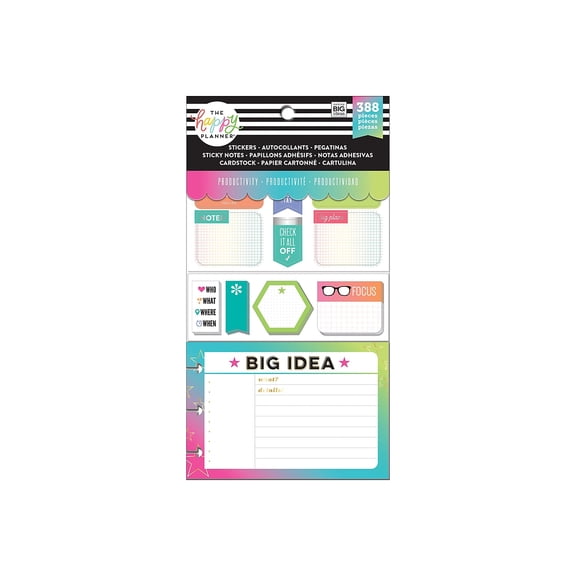 Happy Planner Note Cards/Sticky Note Multi Pack-Productivity, 388/Pkg