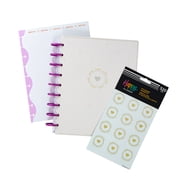 The Happy Planner Pop of Positivity Classic Undated Vegan Leather Planner Bundle   Classic Size 7    9.25    Undated Layout, Vegan Leather Cover, Vertical Format, Bundled Accessories