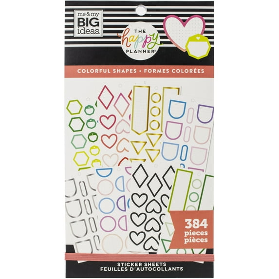 Happy Planner Sticker Value Pack-Colorful Shapes, 384/Pkg