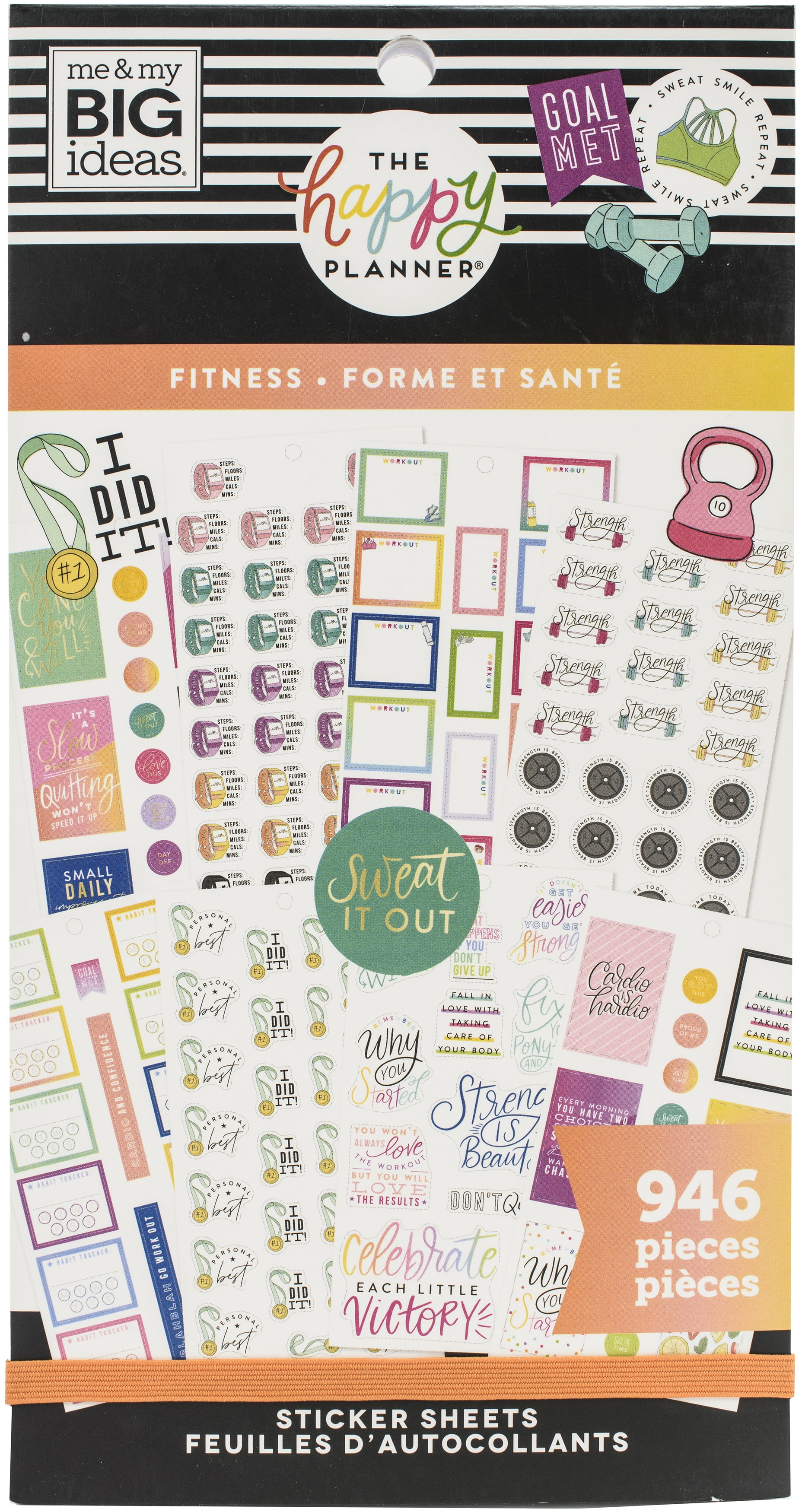 Happy Planner Sticker Value Pack-Fitness Workout, 946/Pkg