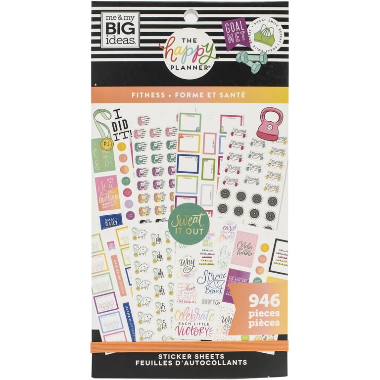 Happy Planner Fitness Workout Stickers Value Pack 946 Pieces Happy ...
