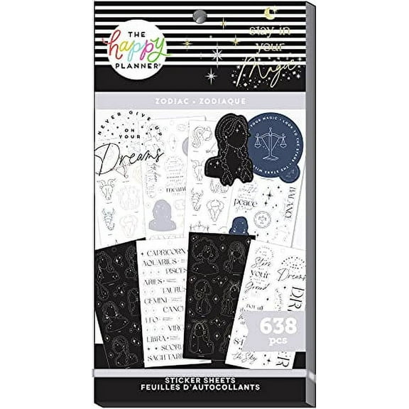 The Happy Planner Sticker Value Pack - Planner & Office Accessories - Zodiac Theme - Multi-Color - Great for Planning & Projects - 30 Sheets, 638 Stickers