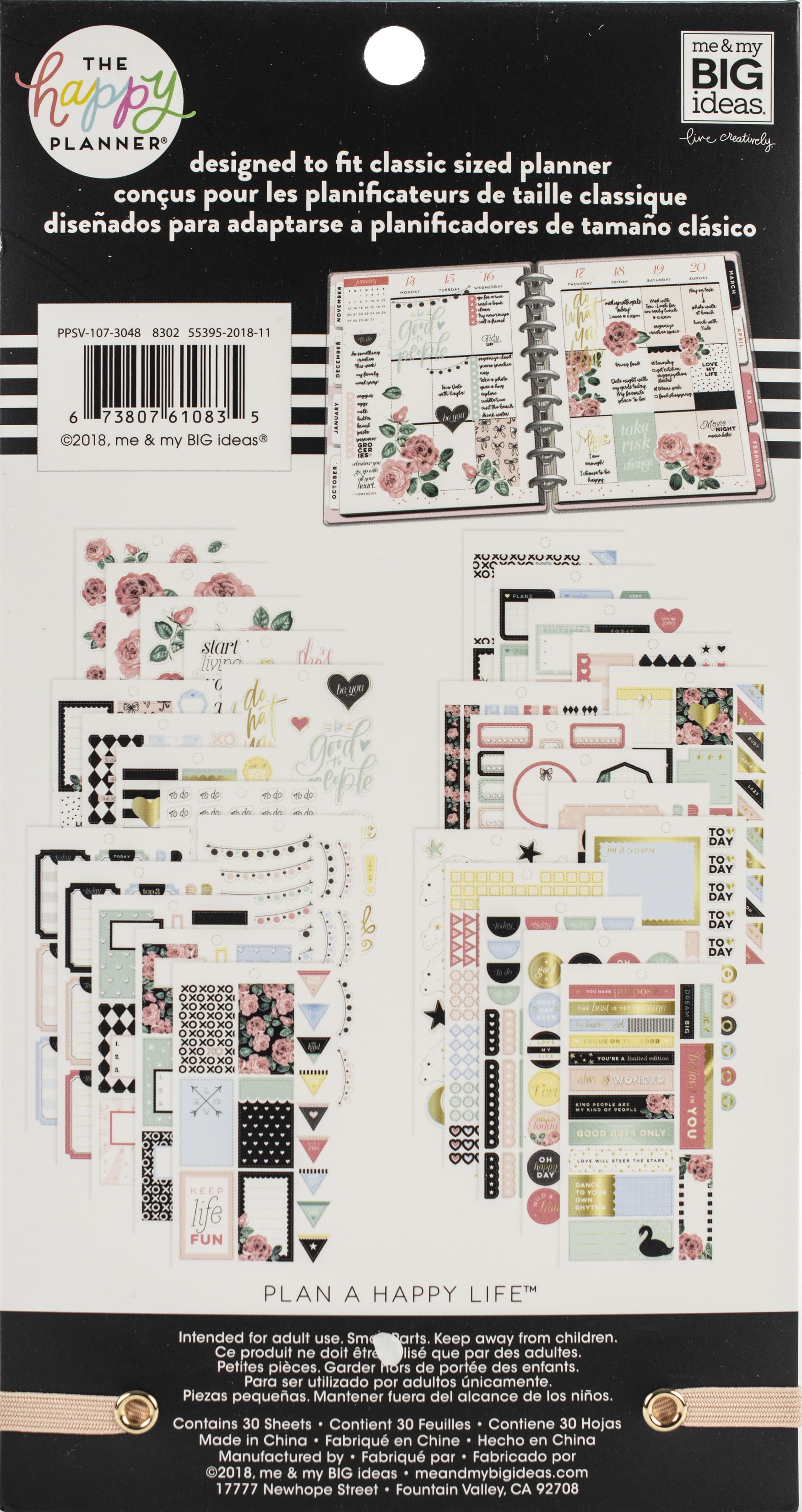 Happy Planner Sticker Value Pack-Simply Lovely, 813/Pkg