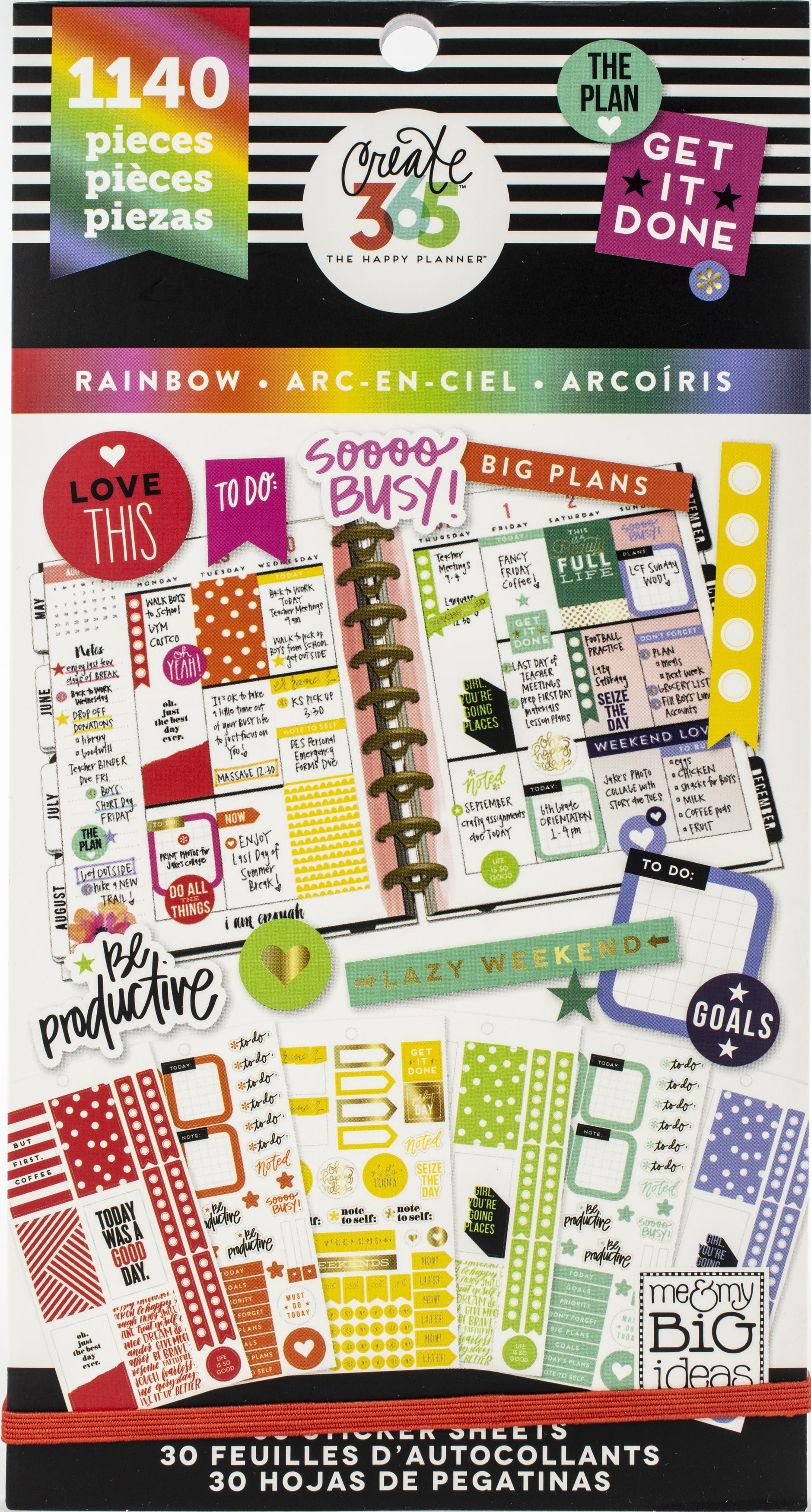 The Happy Planner Rainbow Color Stickers: 1140pk - Walmart.com