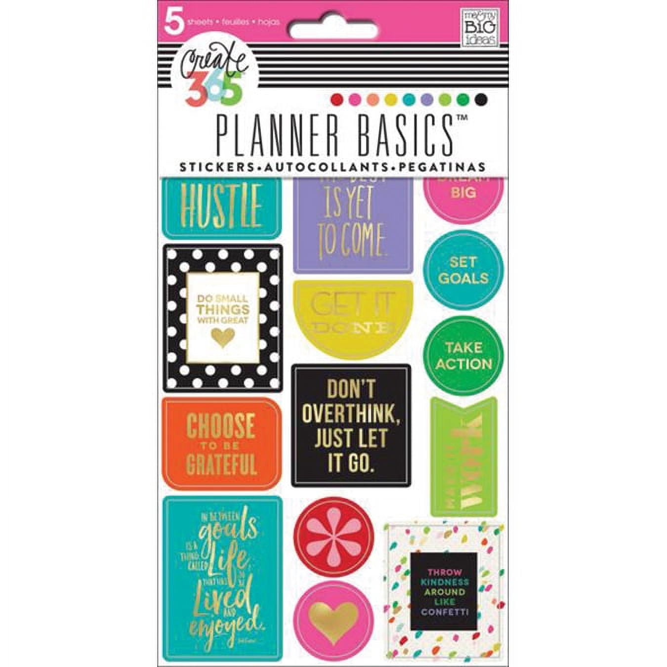 Happy Planner Stickers 5/Sheets -Hustle, Bright - Walmart.com