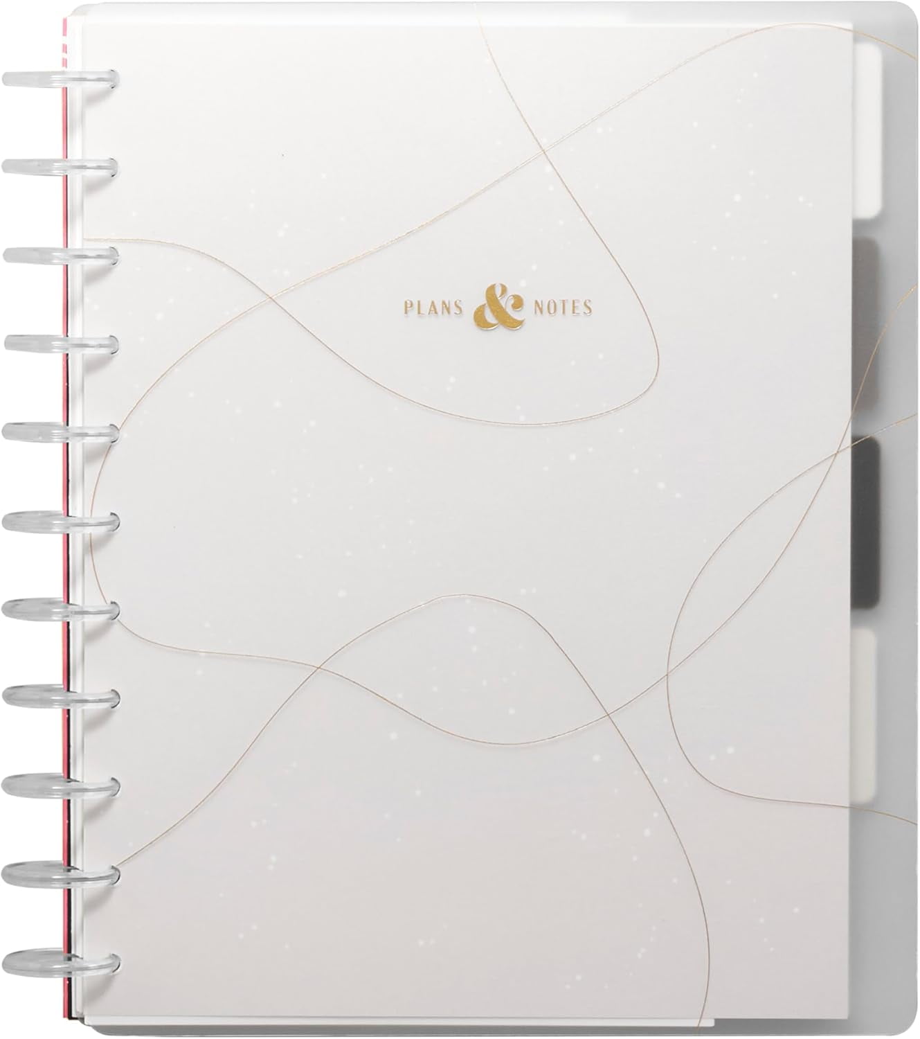 The Happy Planner Undated Plans + Notes Monthly Planner – Big (8.5″ × 11″) – Modern Texture Cover, 12-Month Undated Calendar + Lined Notes