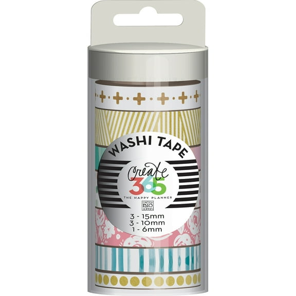 Happy Planner Washi Tape 7/Pkg-Hello Life