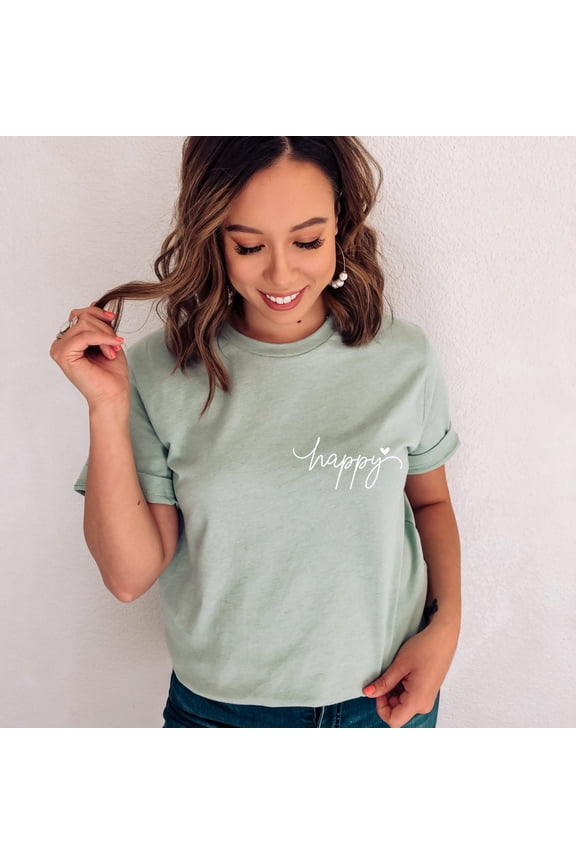 Happy Pocket Design ShirtInspirational Graphic Tee All Size S-5Xl