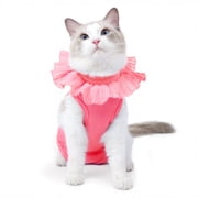 Happy & Polly Cat Recovery Suit, Pink, Small