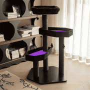 Happy & Polly 41.3 Gothic Plush Cat Tree for Cats of All Stages, Purple, Large